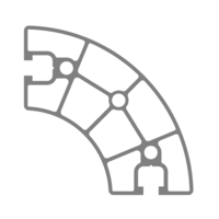 10-9090RC-0-2000MM MODULAR SOLUTIONS EXTRUDED PROFILE 90MM X 90MM ROUND CORNER, CUT TO THE LENGTH OF 2000 MM